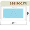100x60 manyag ablak, egyszrny, buk 3 rteg veggel