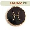 Medl - Csillagjegy - Halak - arany fekete szn - 12x15mm