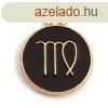 Medl - Csillagjegy - Szz - arany fekete szn - 12x15mm