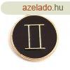 Medl - Csillagjegy - Ikrek - arany fekete szn - 12x15mm