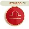 Medl - Csillagjegy - Mrleg - arany piros szn - 12x15mm