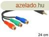 DeLock Cable 3x RCA female > Stereo plug 3.5mm 4 pin 0,24