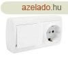Dugaszol aljzat Solera mur63u Schuko Bipolris Dupla Kapcso