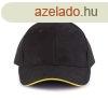 KP011 hat paneles Baseball sapka K-UP, Black/Yellow-U