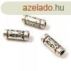Kztes elem - dszitett cs - antik ezst szn - 13x4mm