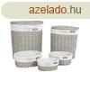 Kosr Szett DKD Home Decor Fehr Szrke vesszfons 51 x 37 
