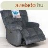 Elektromos relax fotel bazaltszrke puha plss krpittal rak