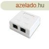 Cat.5E UTP fali aljzat, 2 portos, ntapads