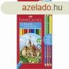 Sznes ceruza kszlet, hatszglet, FABER-CASTELL, 12 klnb