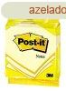 ntapad jegyzettmb, 76x76 mm, 100 lap, 3M POSTIT, srga