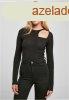 Urban Classics Ladies Organic Cut Out Longsleeve Body black