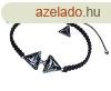 Lampglas Elegns karkt Double Black Marble Triangle tiszta