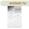 KONDELA Vitrines szekrny 2D1W1S/80, fehr/tlgy sonoma, TOP