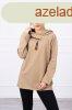 Oversize tunika cipzrral s kapucnival modell 0160 camel sz