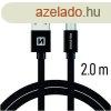 Adatkbel Swissten textilMicro-USB konnektorral s gyorstlt