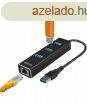 Astrum DA580 USB 3.0 Multi-HUB 3X USB (3.0) + Ethernet feket