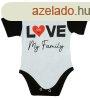"Love my family" feliratos rvid ujj baba body fe