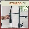 Konyhai mosogat csaptelep zuhanyzval fekete LW809534