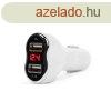 Auts szivargyujt adapter 2xusb, feszmrvel fehr 55054wh