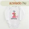 Baba body nyomtatssal New Baby My first birthday pink