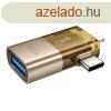 Hoco UA36E Type-C/Lightning - USB-A adapter - arany szn