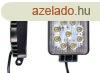 Szgletes 9 LED-es Munkalmpa, 27W, 10-30V, Tert Fny