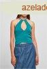 Urban Classics Ladies Short Wraped Neckholder Top watergreen