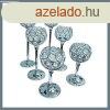Kristlyhats, ezst szn gyertyatart kszlet ? 6 darabos