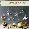 Halloween-i dekorci szett - 6 fle motvum - csillog spri