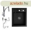 Grnit Mosogat NERO Parma + kihzhat zuhanyfejes krm Duo-