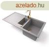 Grnit mosogat - Nero Solarys + Design Gold csaptelep + ada