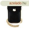 Hello Kitty PU Metal Logo Leather Wallet Phone Bag, fekete