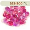Cseh prselt csepp gyngy - Fuchsia Violet Etched - 4x6mm