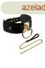 KINKY DIVA O-RING COLLAR + LEASH BLACK/GOLD