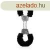 OUCH! Furry Metal Hand Cuffs - Black