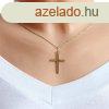 Medl 14K aranybl - nagy latin kereszt, sugaras bevgsok