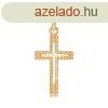 Medl 14K aranybl - latin csillog kereszt keskeny bevgss