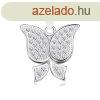 Szett 925 ezstbl - medl s flbeval, pillang, tltsz 