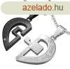 Medl proknak, 316L acl, ezst s fekete rnyalat, szv, k