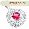 Medl s flbeval szett 925 ezstl, ovlis krvonal, rzsa