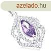 Rdiumozott szett, medl s flbeval 925 ezstbl, lila sze