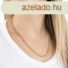 14K srga arany lnc - metszett ovlis s hosszks lncszem