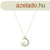 14K srga arany nyaklnc - hold, desvzi gyngy, tltsz c