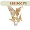 JwL Luxury Pearls Gynyr aranyozott bross igazgynggyel - 