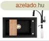 Grnit mosogat Nero Panama + Duo-Flex csaptelep + vgdeszk