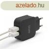 USB Hlzati adapter (2xUSB, fekete)