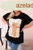 Pamut oversize pl Day Dream felirattal fekete+narancssrga