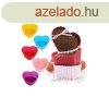 12 rszes sznes szilikon muffin stforma - szv alak