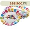 Boldog szletsnapot paprtnyr 6 darabos - 23 cm