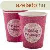 Szlinapi papr pohr 6 darabos - 250 ml, pink